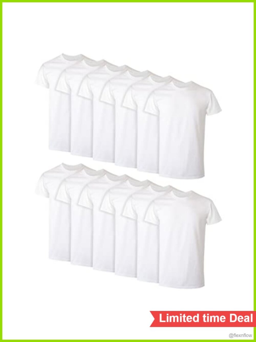 Men's Cotton Undershirt 12 Pack Moisture Wicking Crew Neck Tag Free
